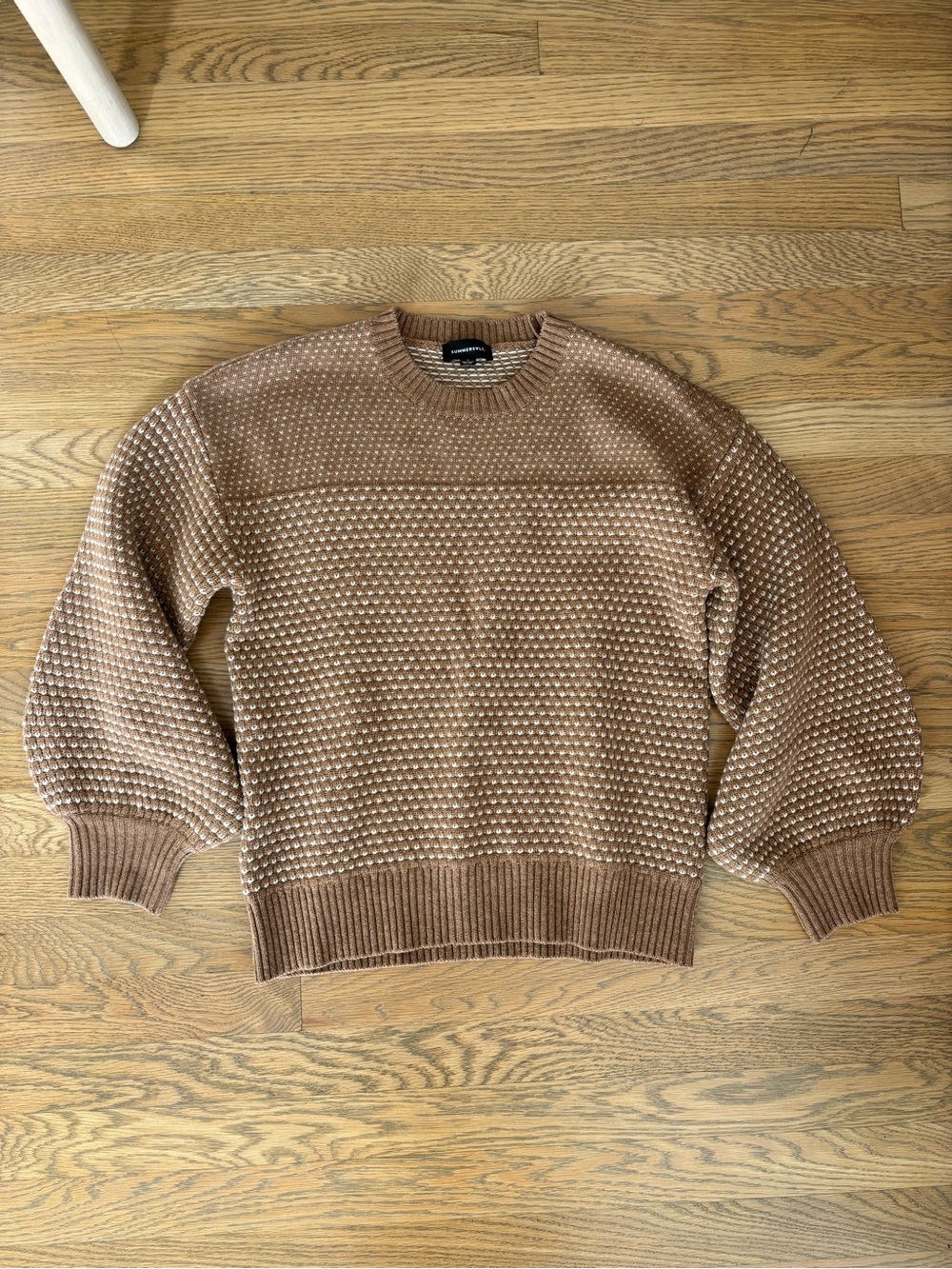 summersalt Textured Crewneck Sweater in Light Brown